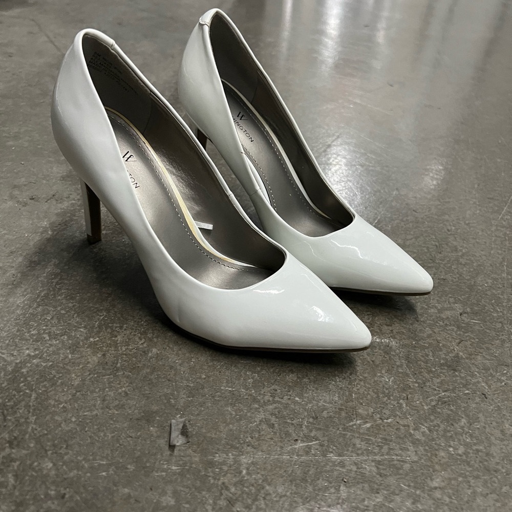 White Patent Leather Pumps, Classic Stiletto Heels. NWOT